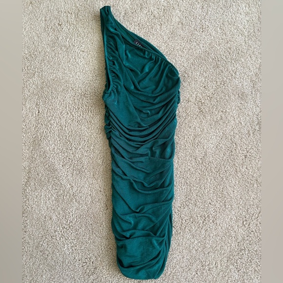 Lioness princess Polly green asymmetrical one shoulder mini ruched dress Xxs - Picture 6 of 16